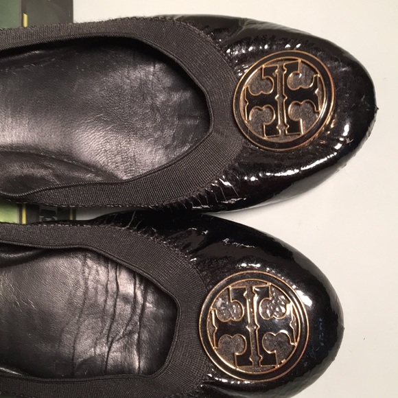 🎉🎉Tory Burch Black Patent Leather 7.5🎉🎉HP😀 - Picture 2 of 6